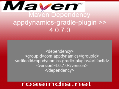 Maven dependency of appdynamics-gradle-plugin version 4.0.7.0