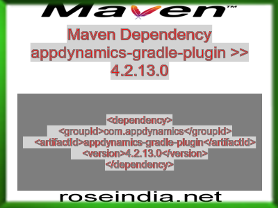 Maven dependency of appdynamics-gradle-plugin version 4.2.13.0