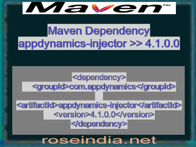 Maven dependency of appdynamics-injector version 4.1.0.0