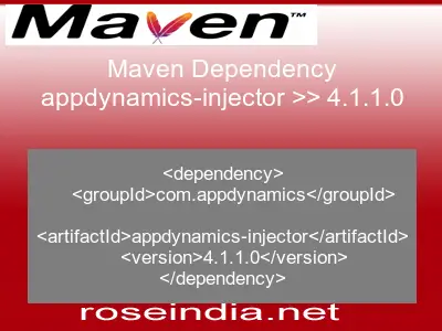 Maven dependency of appdynamics-injector version 4.1.1.0