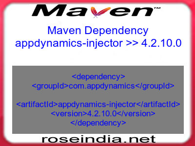 Maven dependency of appdynamics-injector version 4.2.10.0