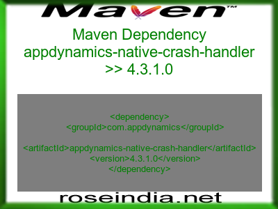 Maven dependency of appdynamics-native-crash-handler version 4.3.1.0