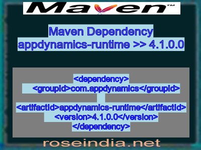 Maven dependency of appdynamics-runtime version 4.1.0.0