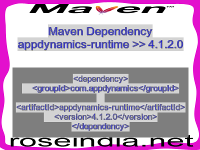 Maven dependency of appdynamics-runtime version 4.1.2.0