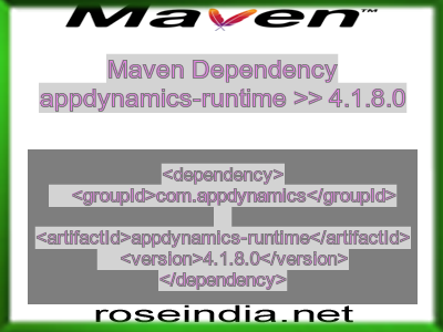 Maven dependency of appdynamics-runtime version 4.1.8.0