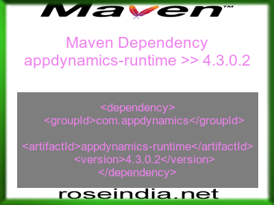 Maven dependency of appdynamics-runtime version 4.3.0.2