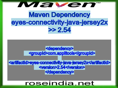Maven dependency of eyes-connectivity-java-jersey2x version 2.54