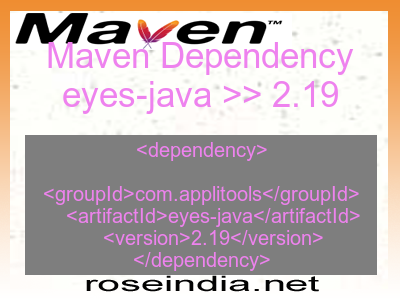 Maven dependency of eyes-java version 2.19