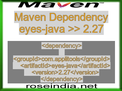 Maven dependency of eyes-java version 2.27