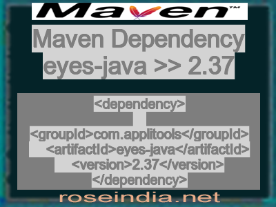 Maven dependency of eyes-java version 2.37