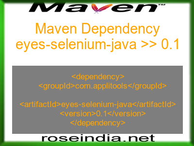 Maven dependency of eyes-selenium-java version 0.1
