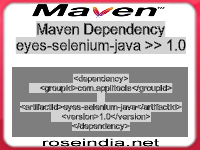 Maven dependency of eyes-selenium-java version 1.0