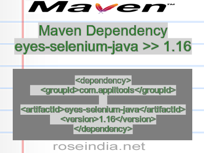 Maven dependency of eyes-selenium-java version 1.16