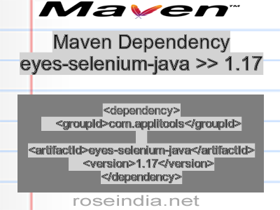 Maven dependency of eyes-selenium-java version 1.17