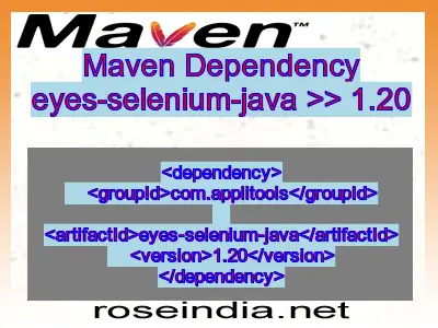 Maven dependency of eyes-selenium-java version 1.20