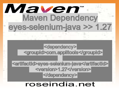 Maven dependency of eyes-selenium-java version 1.27