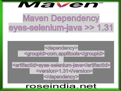 Maven dependency of eyes-selenium-java version 1.31