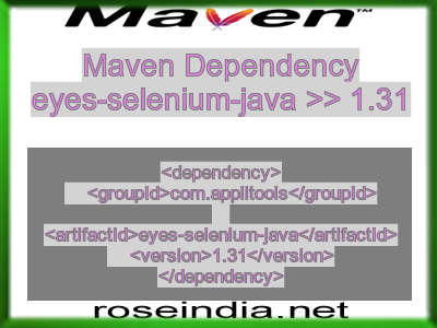 Maven dependency of eyes-selenium-java version 1.31