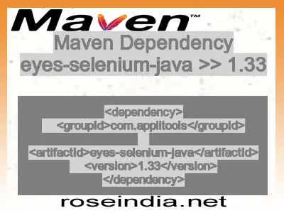 Maven dependency of eyes-selenium-java version 1.33