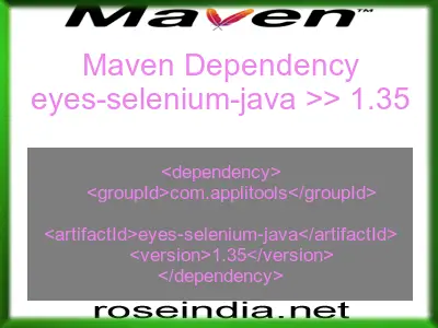 Maven dependency of eyes-selenium-java version 1.35