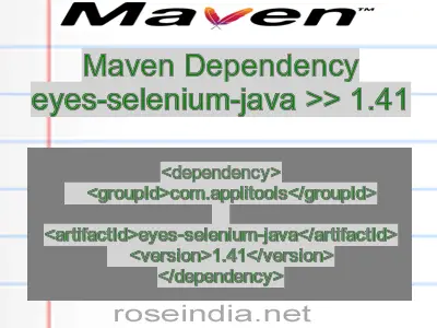 Maven dependency of eyes-selenium-java version 1.41