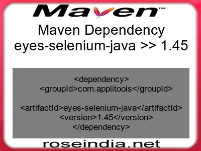 Maven dependency of eyes-selenium-java version 1.45