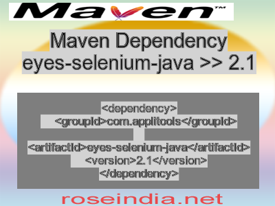 Maven dependency of eyes-selenium-java version 2.1