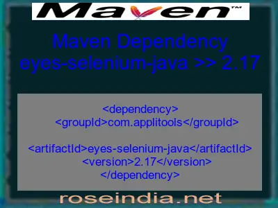Maven dependency of eyes-selenium-java version 2.17