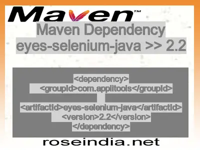 Maven dependency of eyes-selenium-java version 2.2