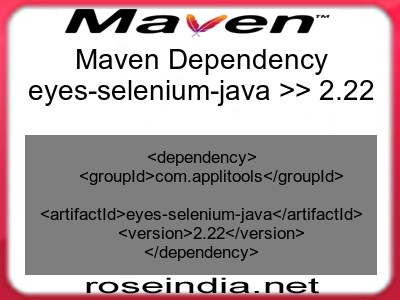 Maven dependency of eyes-selenium-java version 2.22