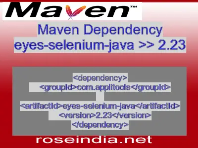 Maven dependency of eyes-selenium-java version 2.23