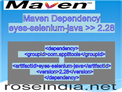 Maven dependency of eyes-selenium-java version 2.28