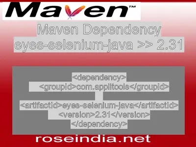 Maven dependency of eyes-selenium-java version 2.31