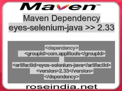 Maven dependency of eyes-selenium-java version 2.33
