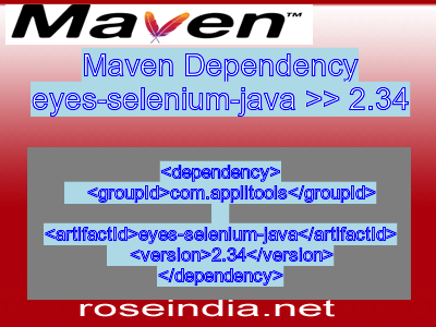 Maven dependency of eyes-selenium-java version 2.34