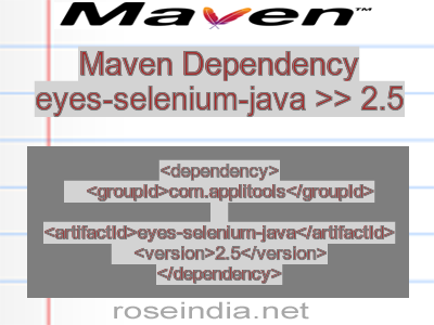 Maven dependency of eyes-selenium-java version 2.5
