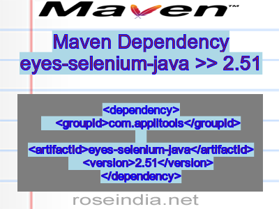 Maven dependency of eyes-selenium-java version 2.51