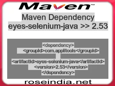 Maven dependency of eyes-selenium-java version 2.53