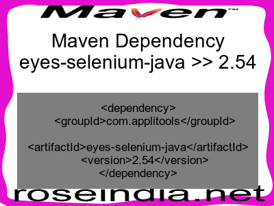 Maven dependency of eyes-selenium-java version 2.54