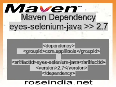 Maven dependency of eyes-selenium-java version 2.7