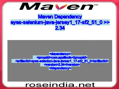 Maven dependency of eyes-selenium-java-jersey1_17-sf2_51_0 version 2.34