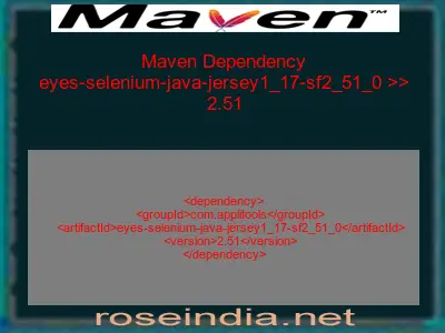 Maven dependency of eyes-selenium-java-jersey1_17-sf2_51_0 version 2.51