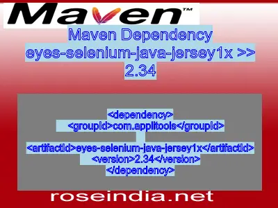 Maven dependency of eyes-selenium-java-jersey1x version 2.34