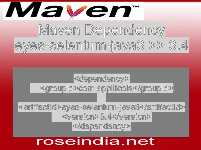 Maven dependency of eyes-selenium-java3 version 3.4