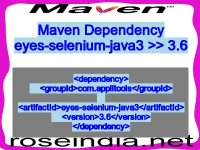 Maven dependency of eyes-selenium-java3 version 3.6