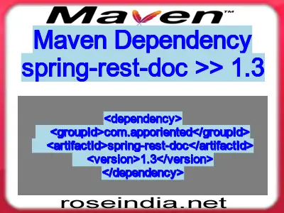 Maven dependency of spring-rest-doc version 1.3