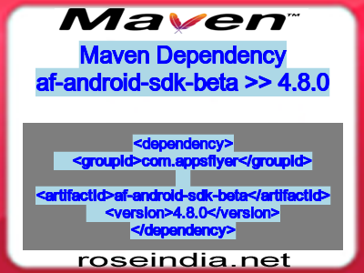 Maven dependency of af-android-sdk-beta version 4.8.0