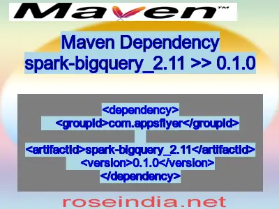 Maven dependency of spark-bigquery_2.11 version 0.1.0