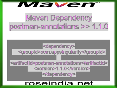 Maven dependency of postman-annotations version 1.1.0