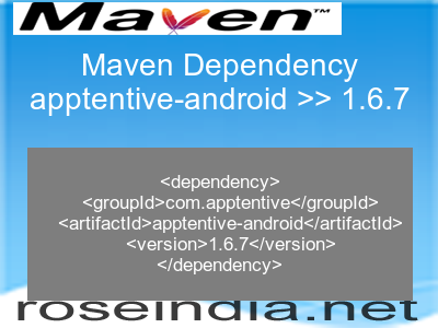 Maven dependency of apptentive-android version 1.6.7